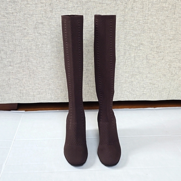 Eileen Fisher Kasana Knit Brown Boots sz 7 - Picture 3 of 15